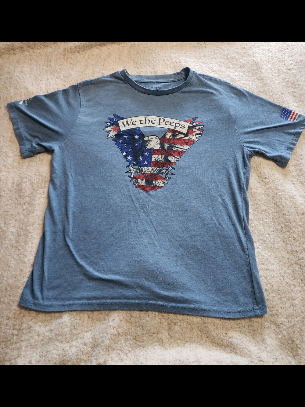 Men's Short-Sleeve Graphic Tee in Dusty Blue - 'We the Peeps'